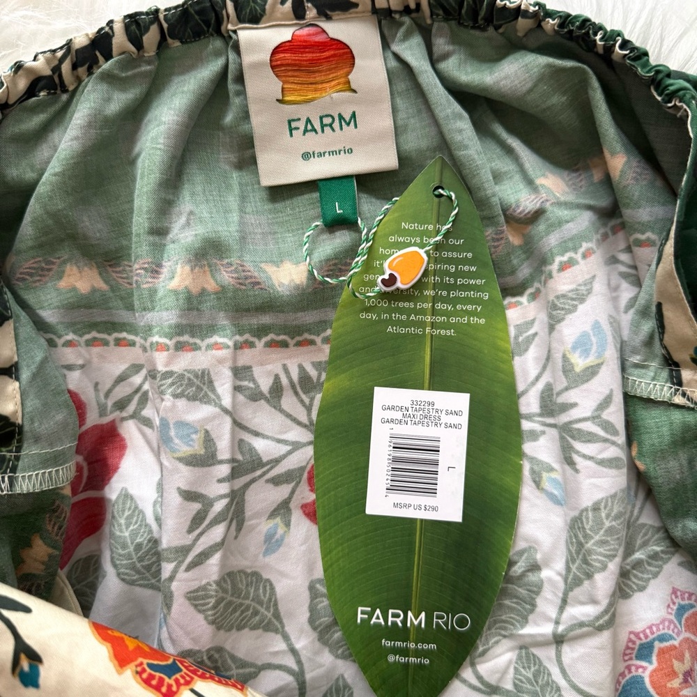 FARM Rio Floral Maxi Dress in Green, Red, Orange - RARE - Picture 16 of 16